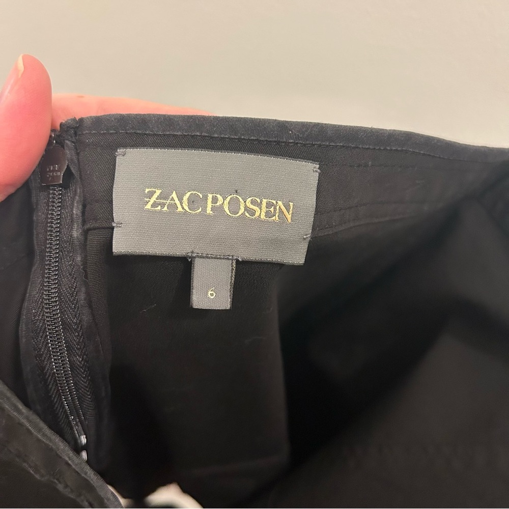 Zac Posen Fit and Flare Skirt 6 black stretch cotton - Picture 4 of 6